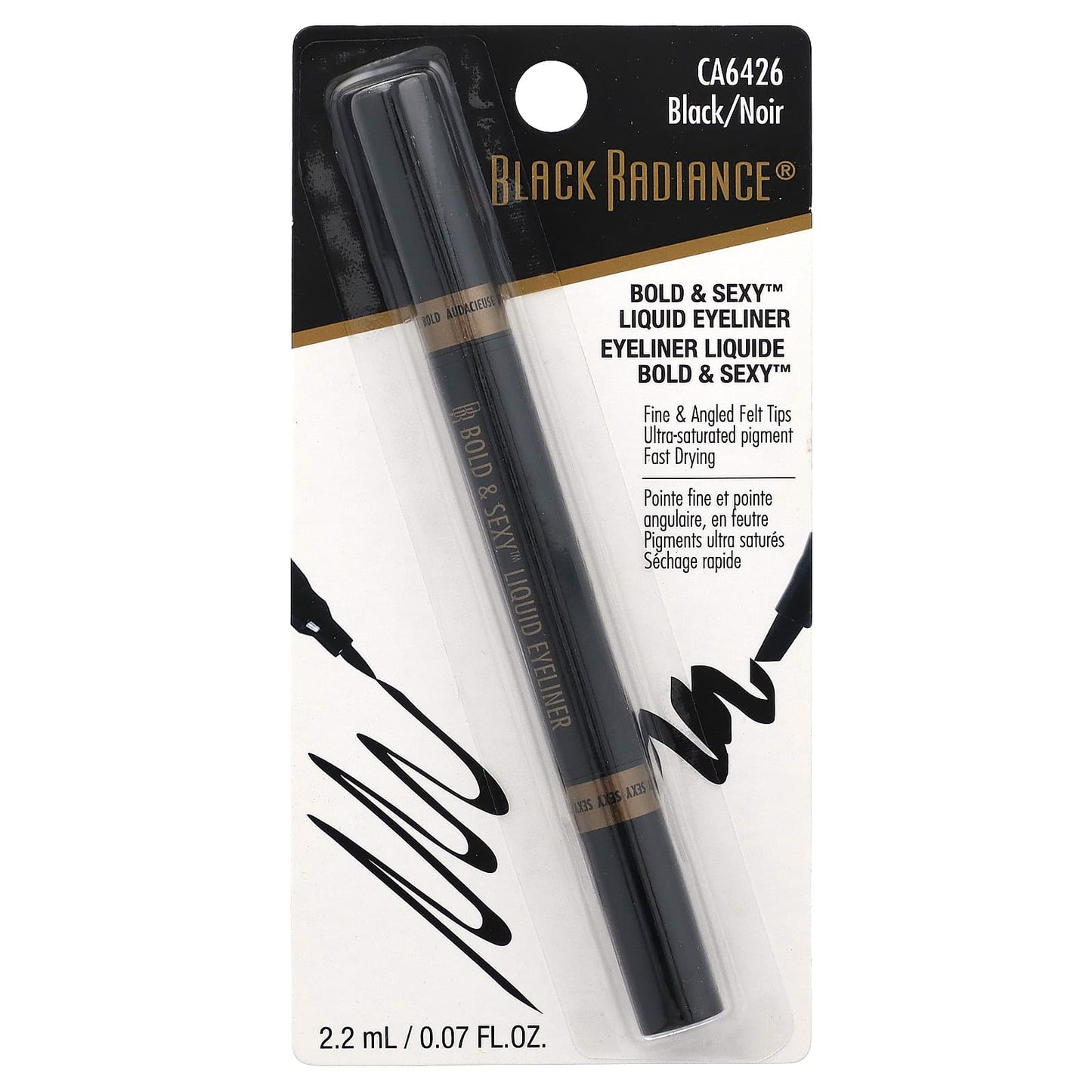 Black Radiance, Bold & Sexy Liquid Eyeliner, CA6426 Black, 0.07 fl oz (2.2 ml)