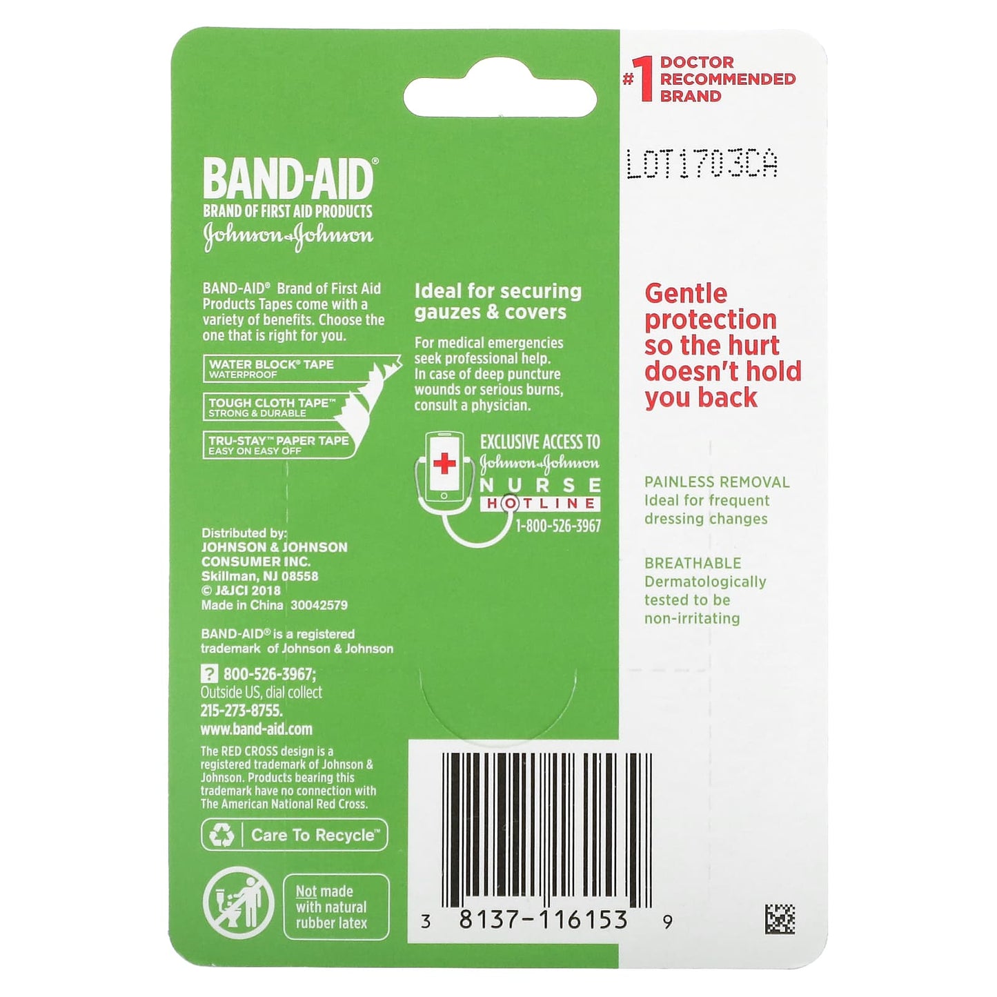 Band Aid, Hurt-Free Paper Tap , 1 Roll