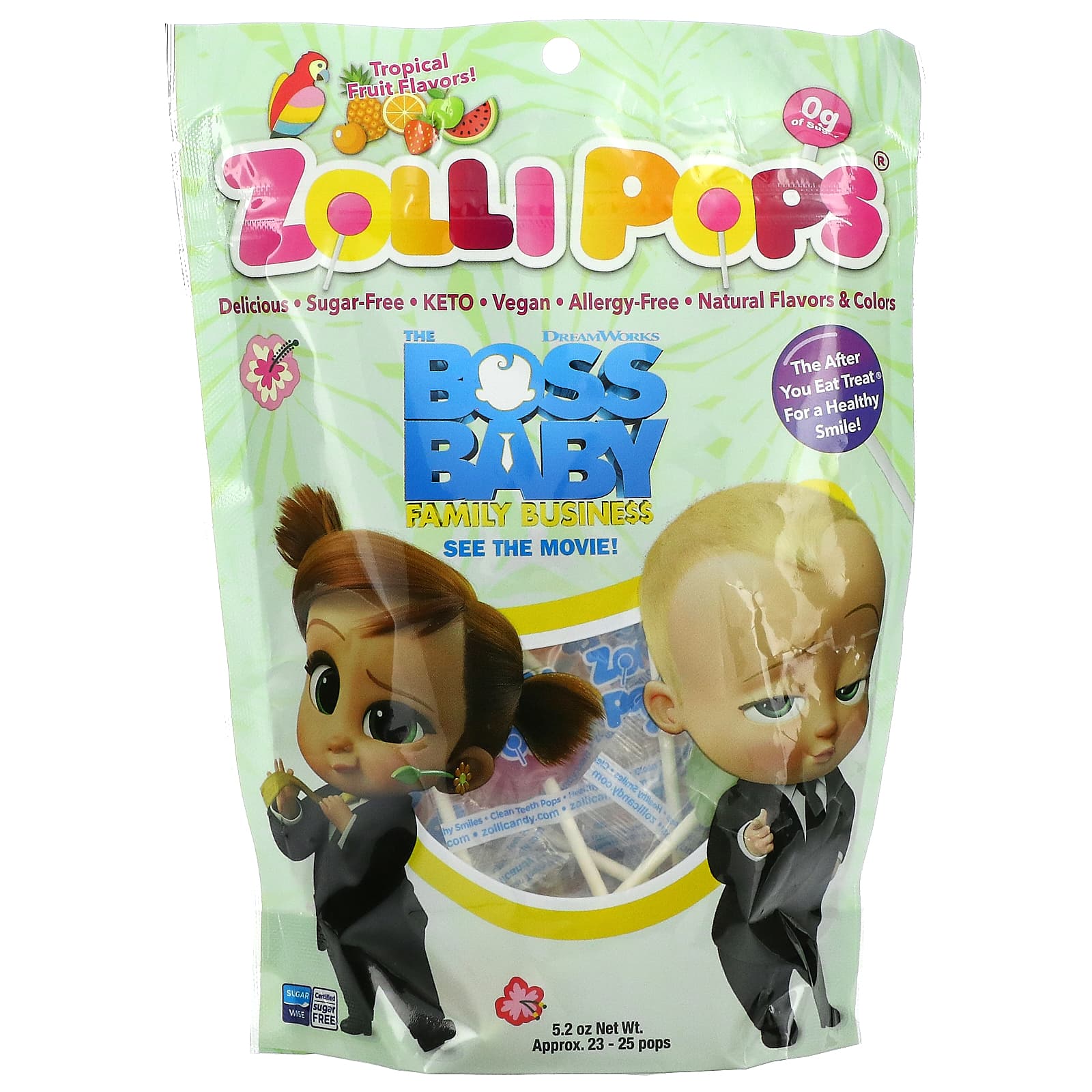 Zollipops-The Clean Teeth Pops-Tropical Fruit-5.2 oz