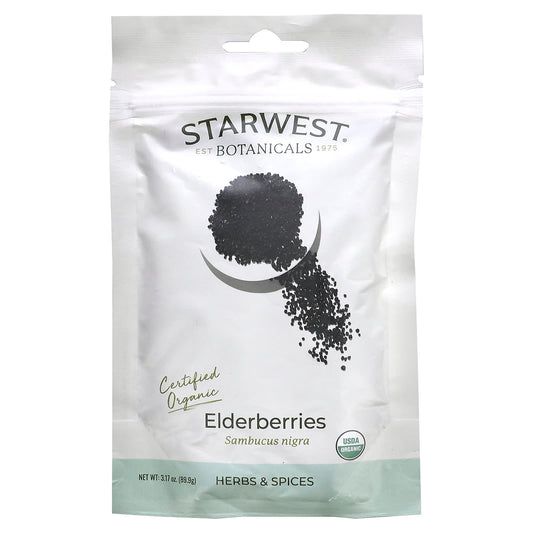 Starwest Botanicals-Organic Elderberries-3.17 oz (89.9 g)