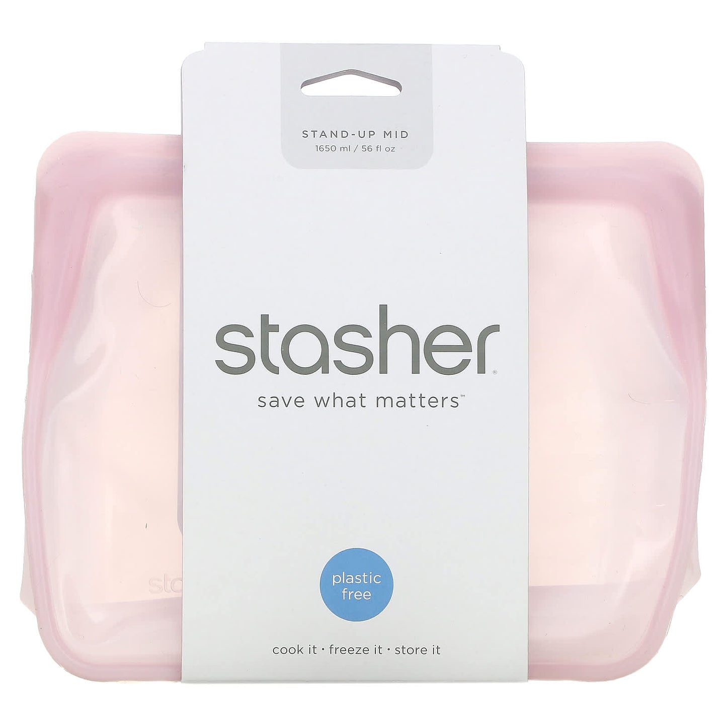 Stasher-Stand-Up Mid-Rose-56 fl oz (1650 ml)