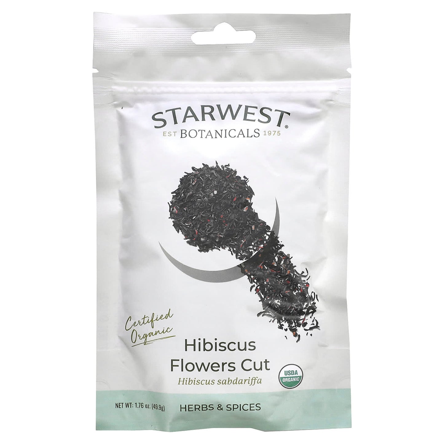 Starwest Botanicals-Organic Hibiscus Flowers Cut-1.76 oz (49.9 g)