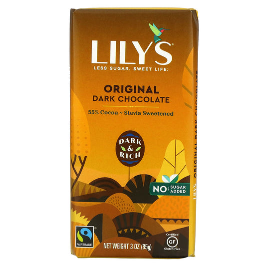 Lily's Sweets-Dark Chocolate Bar-Original-55% Cocoa- 3 oz (85 g)