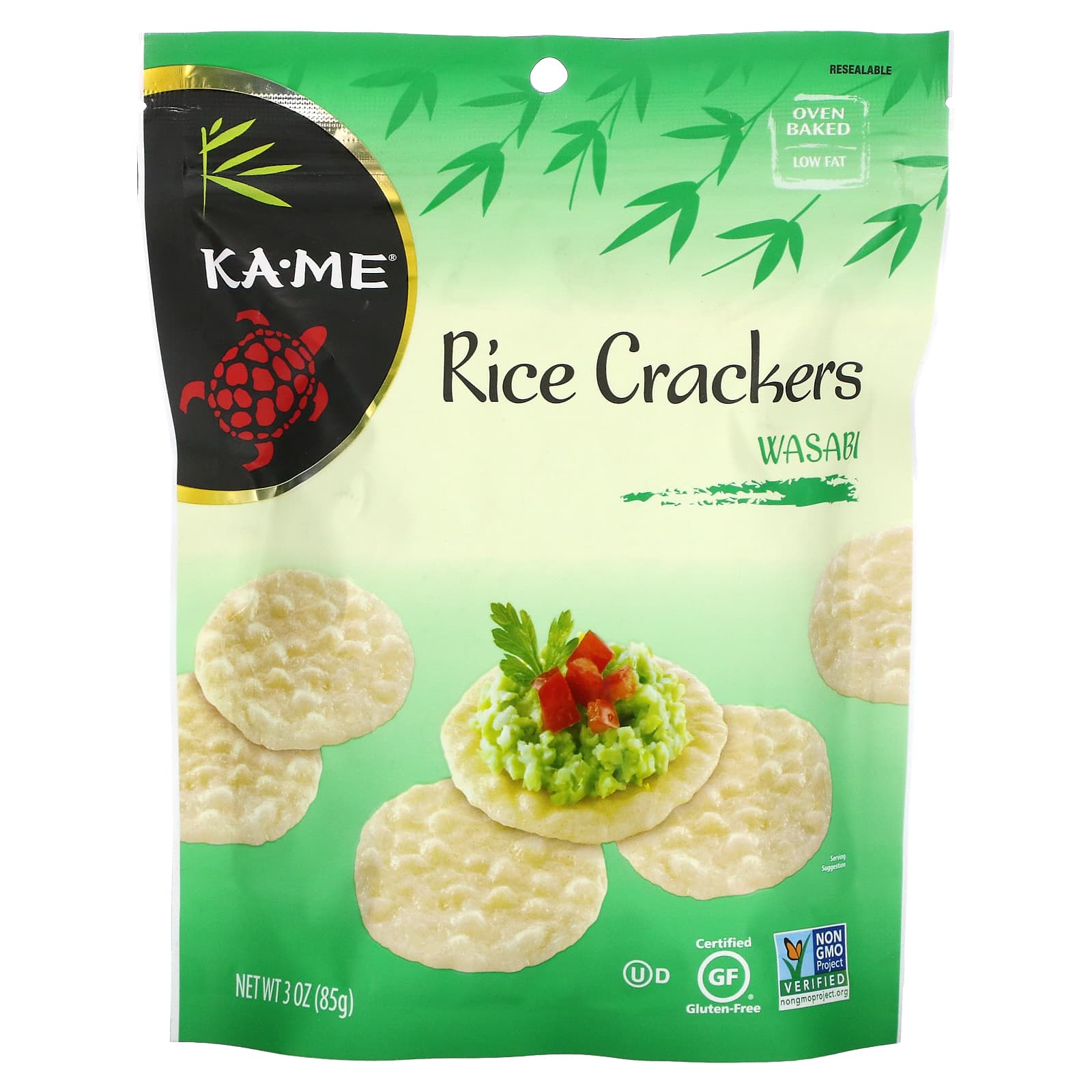 KA-ME-Rice Crackers-Wasabi-3 oz (85 g)