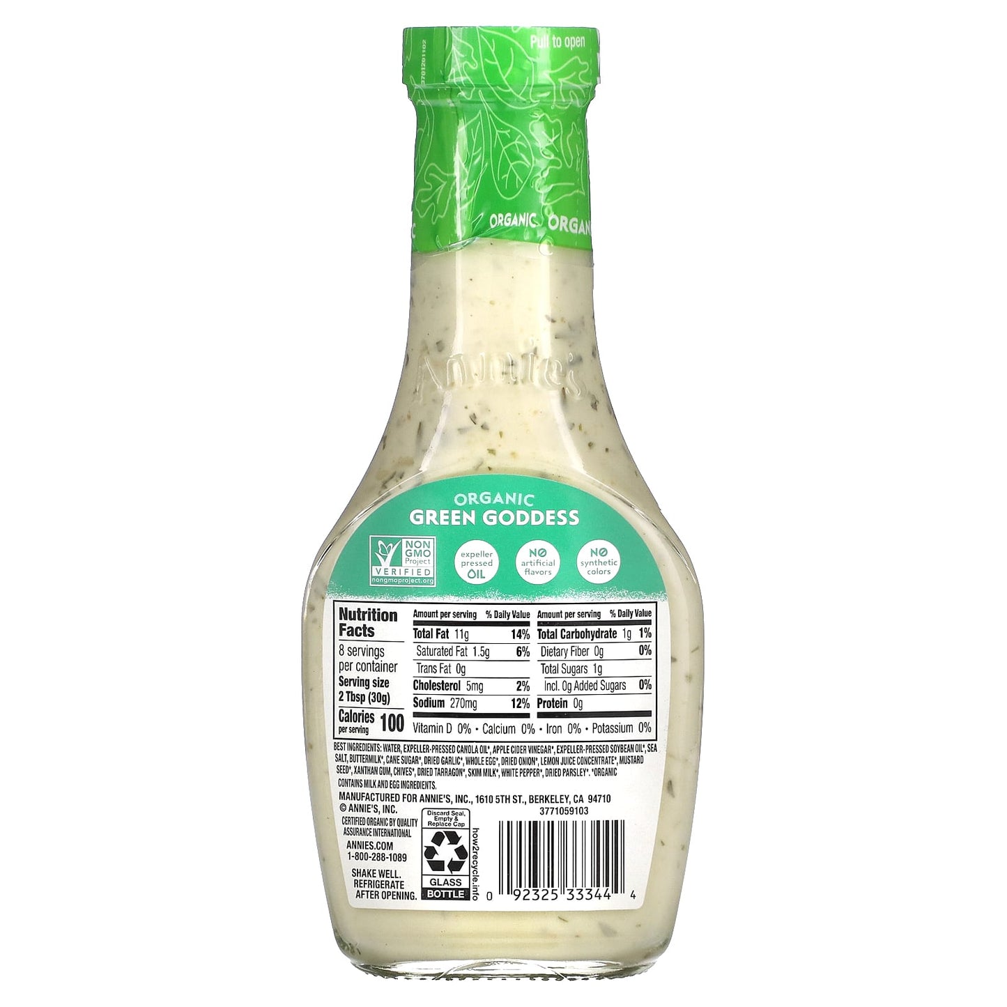 Annie's Homegrown, Organic Green Goddess Dressing, 8 fl oz (236 ml)