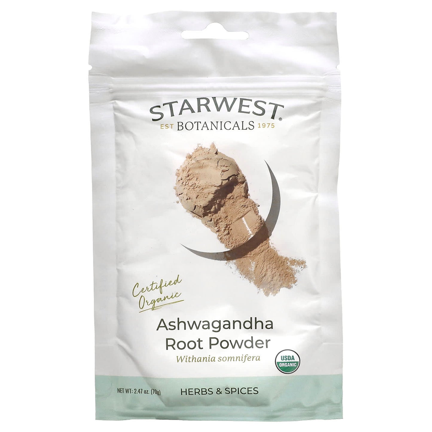 Starwest Botanicals-Organic Ashwagandha Root Powder-2.47 oz (70 g)