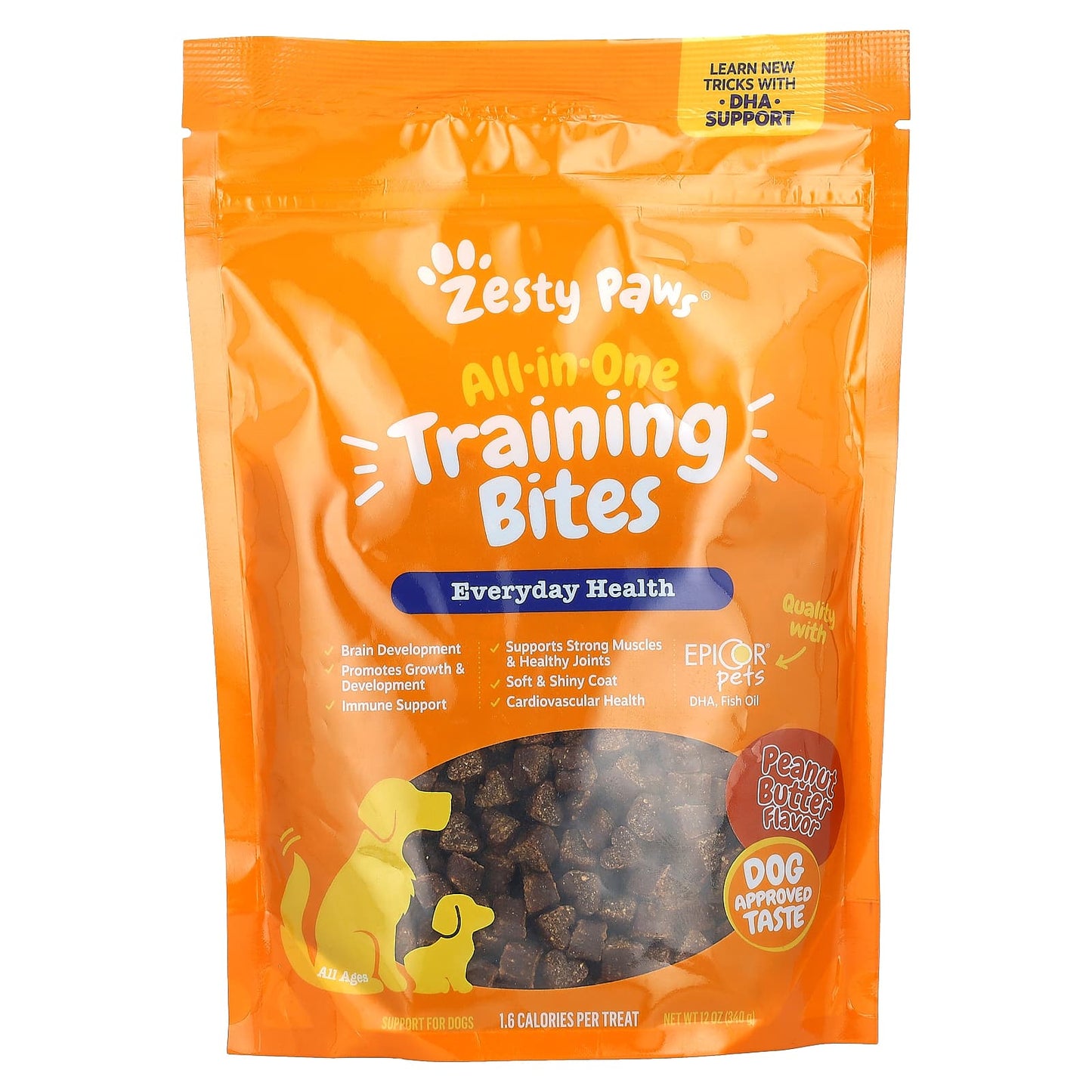 Zesty Paws-All-In-One Training Bites-For Dogs-All Ages-Peanut Butter-12 oz (340 g)