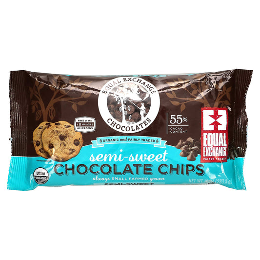 Equal Exchange-Organic-Chocolate Chips-Semi-Sweet-55% Cacao-10 oz (283.5 g)