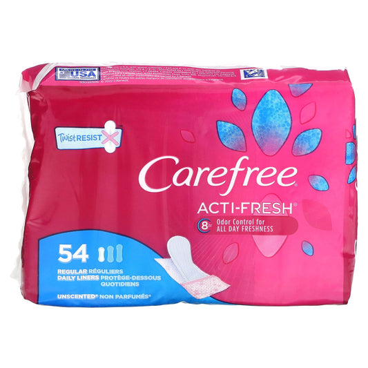 Carefree-Acti-Fresh-Daily Liners-Regular-Unscented-54 Liners