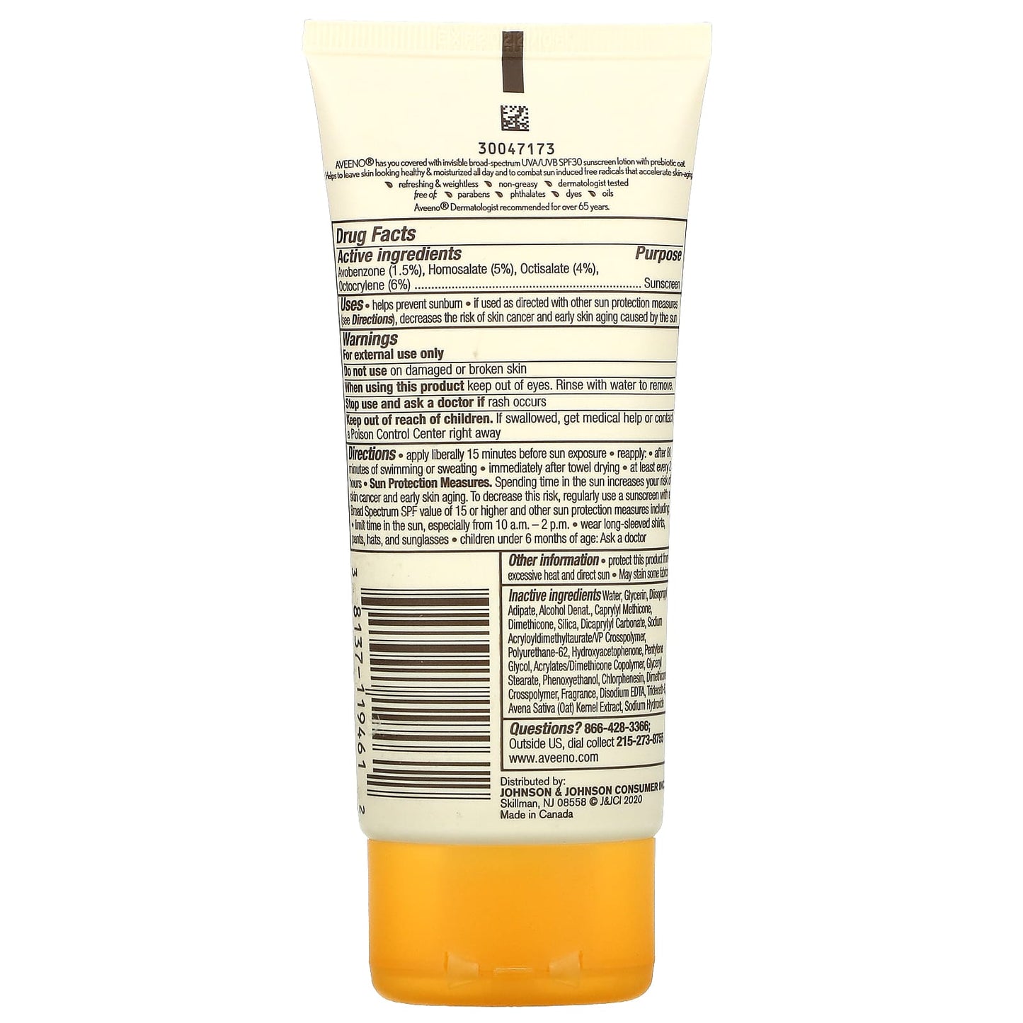 Aveeno, Protect + Hydrate Sunscreen, SPF 30, 3 fl oz (88 ml)