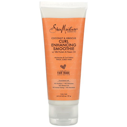 SheaMoisture-Curl Enhancing Smoothie with Silk Protein & Neem Oil-Coconut & Hibiscus-3.2 oz (91 g)