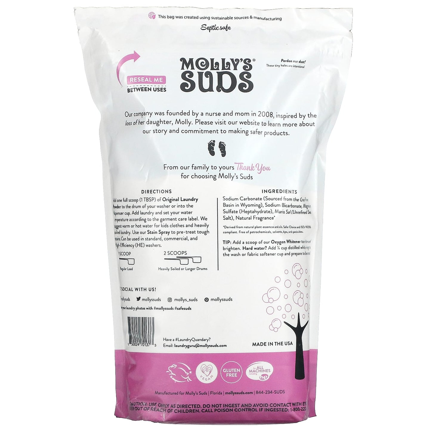 Molly's Suds, Original Laundry Powder, Lotus and Peony, 80.25 oz (2.28 kg)