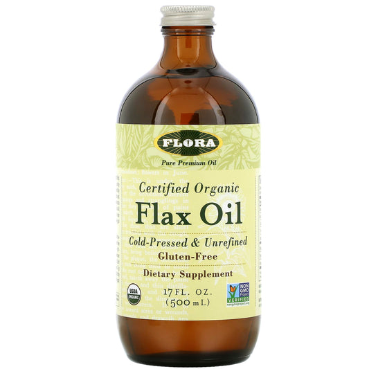 Flora-Certified Organic Flax Oil-17 fl oz (500 ml)