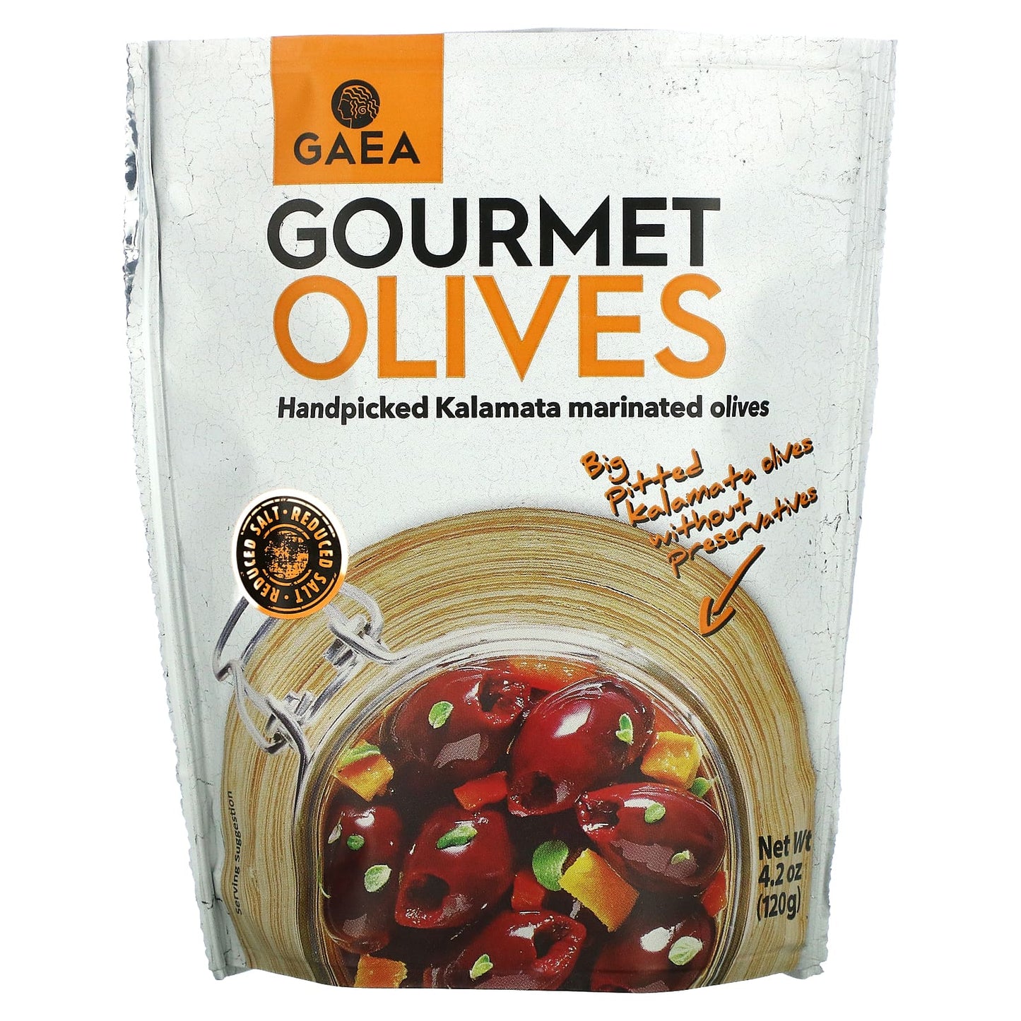 Gaea-Gourmet Olives- Handpicked Kalamata Marinated Olives-4.2 oz (120 g)