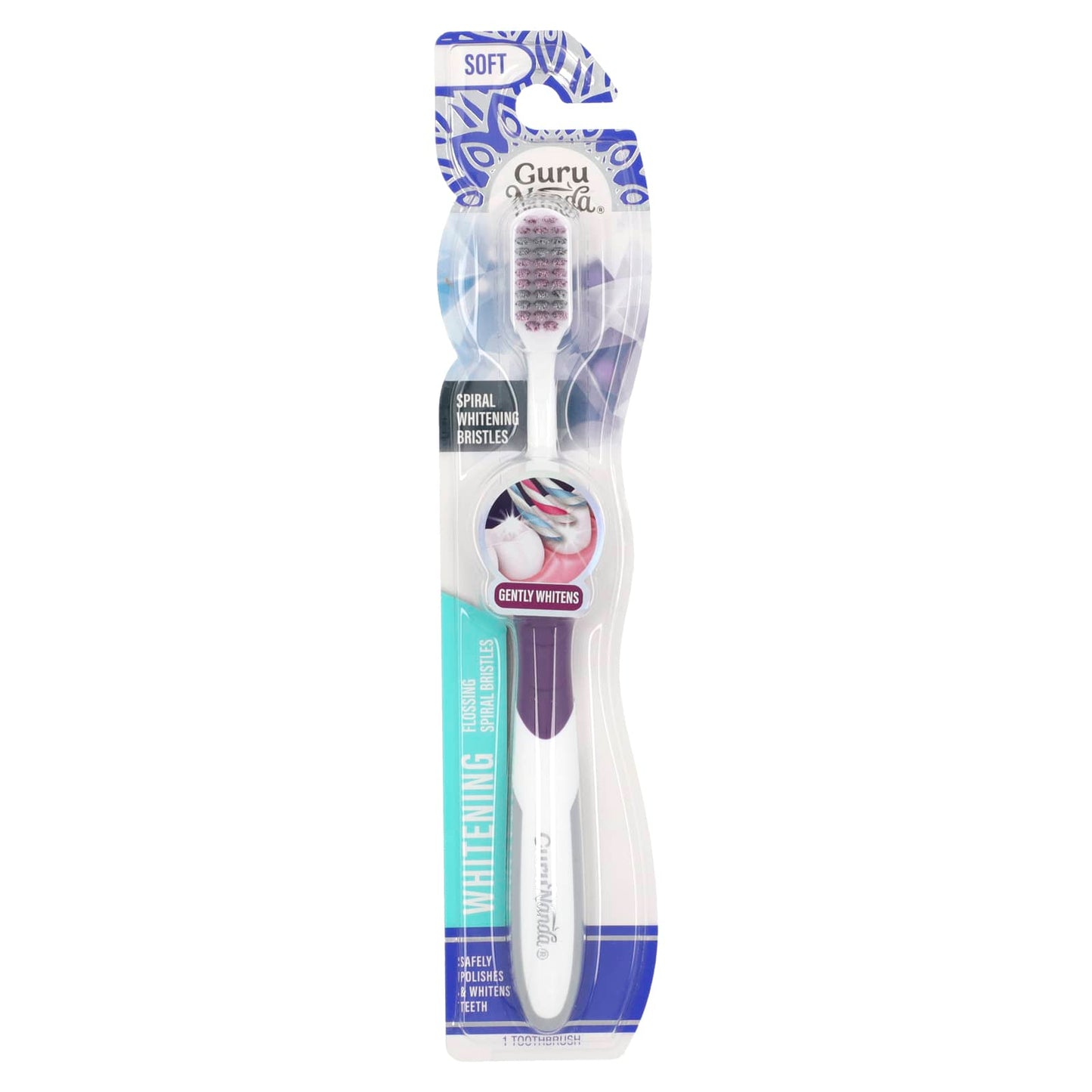 GuruNanda-Whitening Flossing Spiral Bristles Toothbrush-Soft-1 Toothbrush