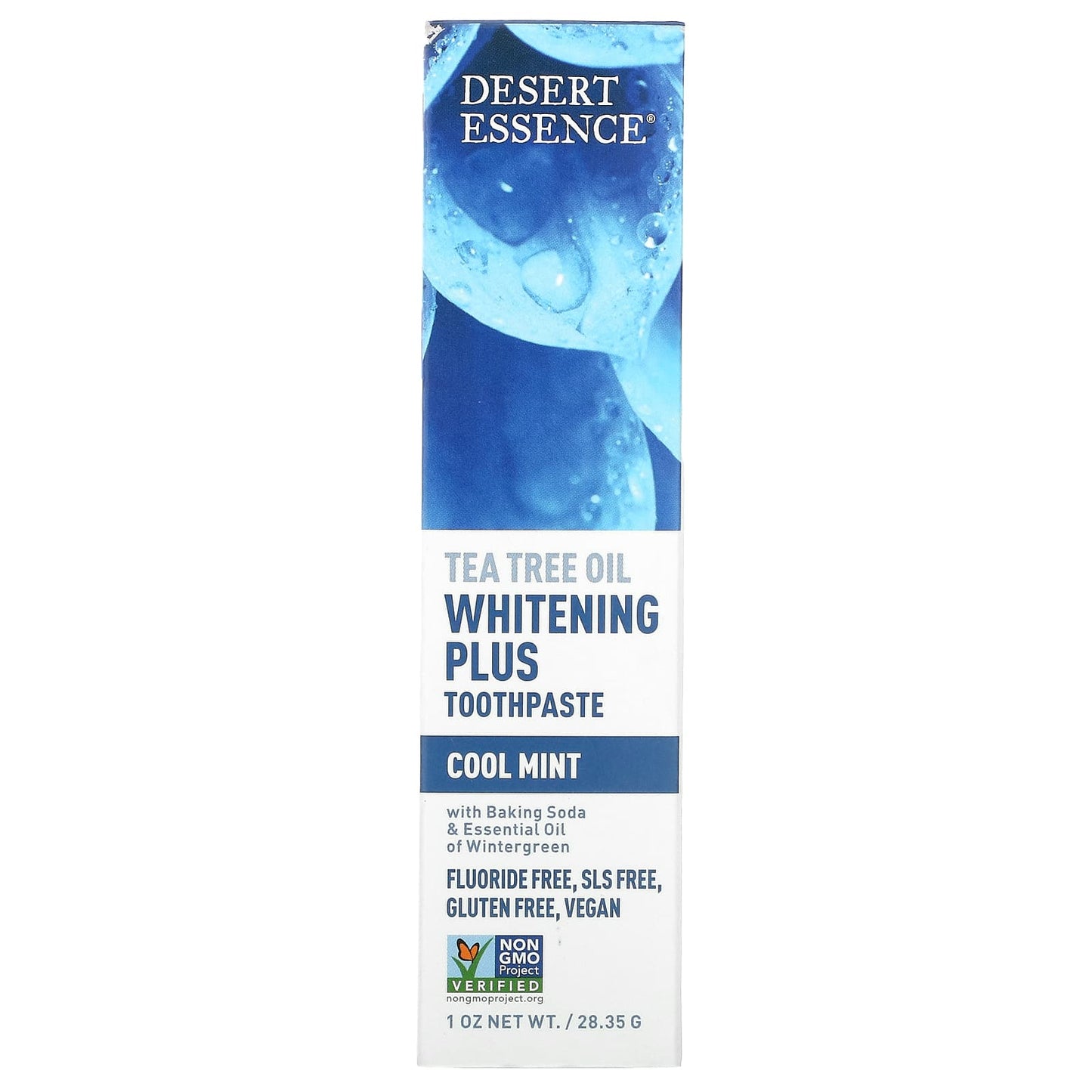 Desert Essence, Tea Tree Oil Whitening Plus Toothpaste, Cool Mint, 1 oz (28.35 g)