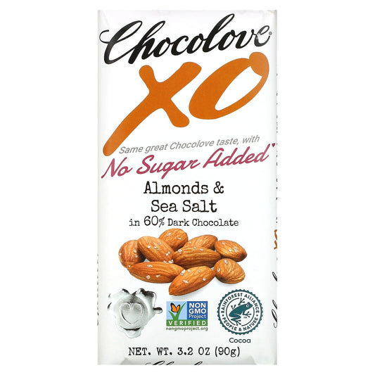 Chocolove-XO-Almonds & Sea Salt in 60% Dark Chocolate Bar-3.2 oz (90 g)