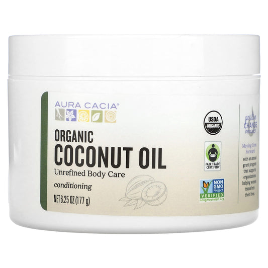 Aura Cacia-Organic Coconut Oil-6.25 oz (177 g)