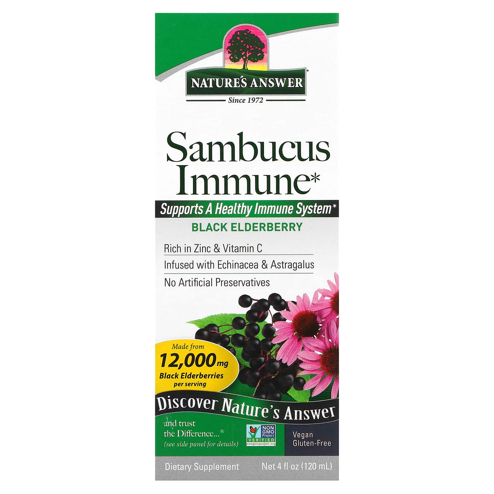 Nature's Answer-Sambucus Immune-Black Elderberry-12,000 mg-4 fl oz (120 ml)