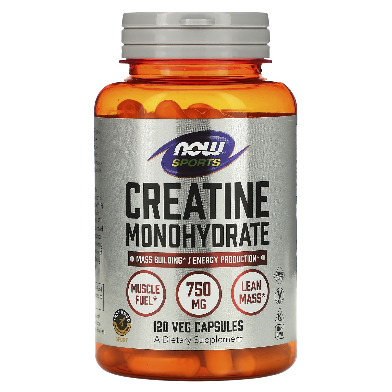 NOW Foods-Sports-Creatine Monohydrate-750 mg-120 Veg Capsules