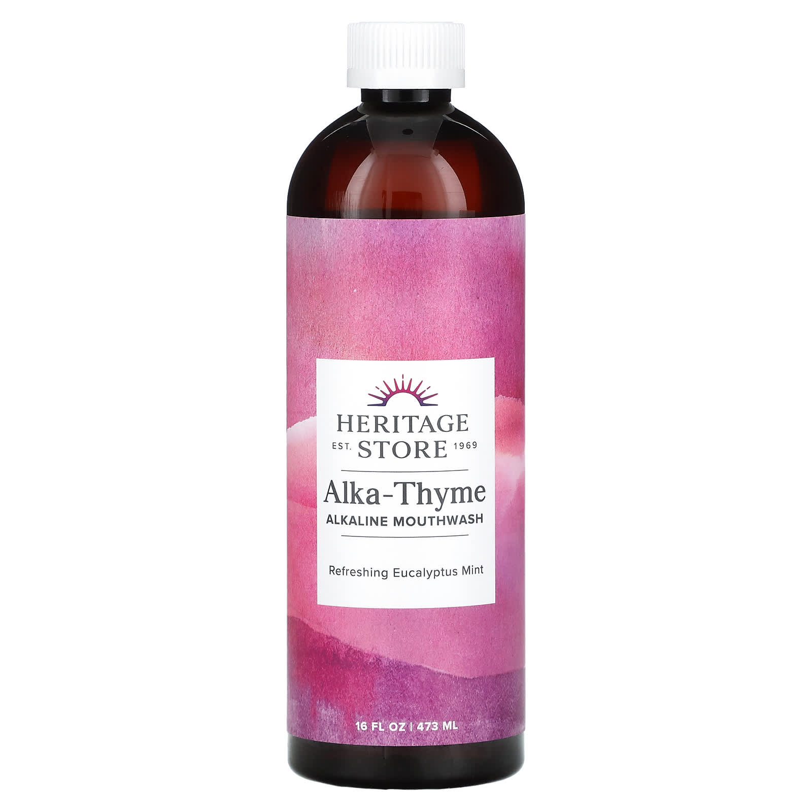 Heritage Store-Alka-Thyme-Alkaline  Mouthwash-Refreshing  Eucalyptus Mint-16 fl oz (473 ml)