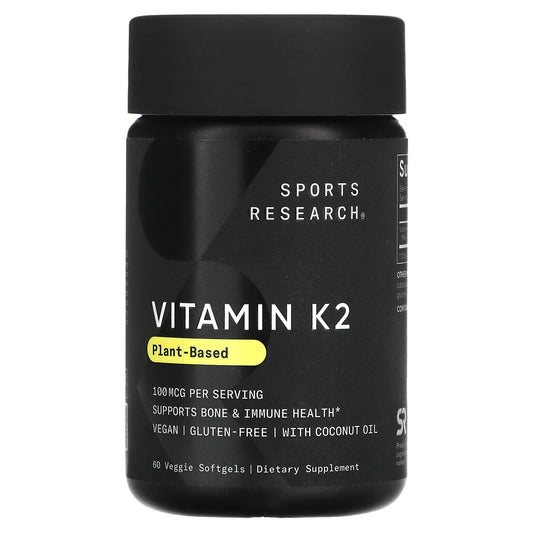 Sports Research-Vitamin K2-Plant-Based-100 mcg-60 Veggie Softgels