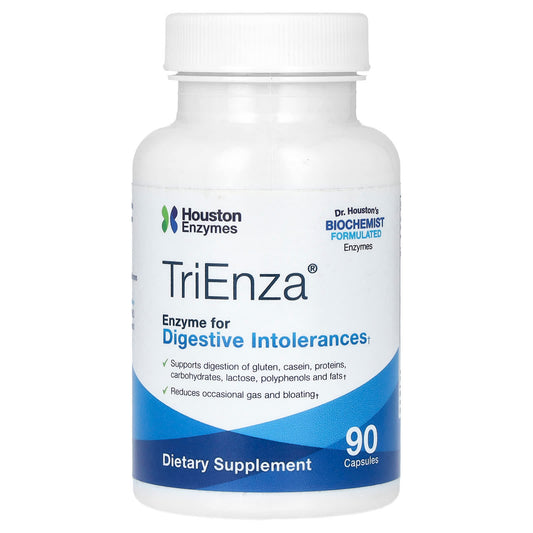 Houston Enzymes-TriEnza-Enzyme For Digestive Intolerances-90 Capsules