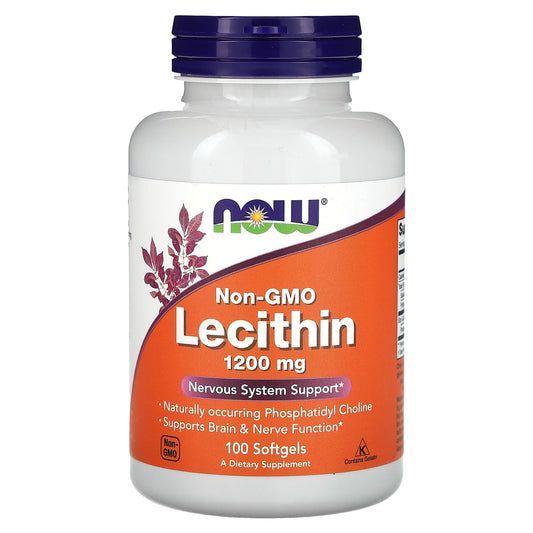 NOW Foods-Non-GMO Lecithin-1,200 mg-100 Softgels