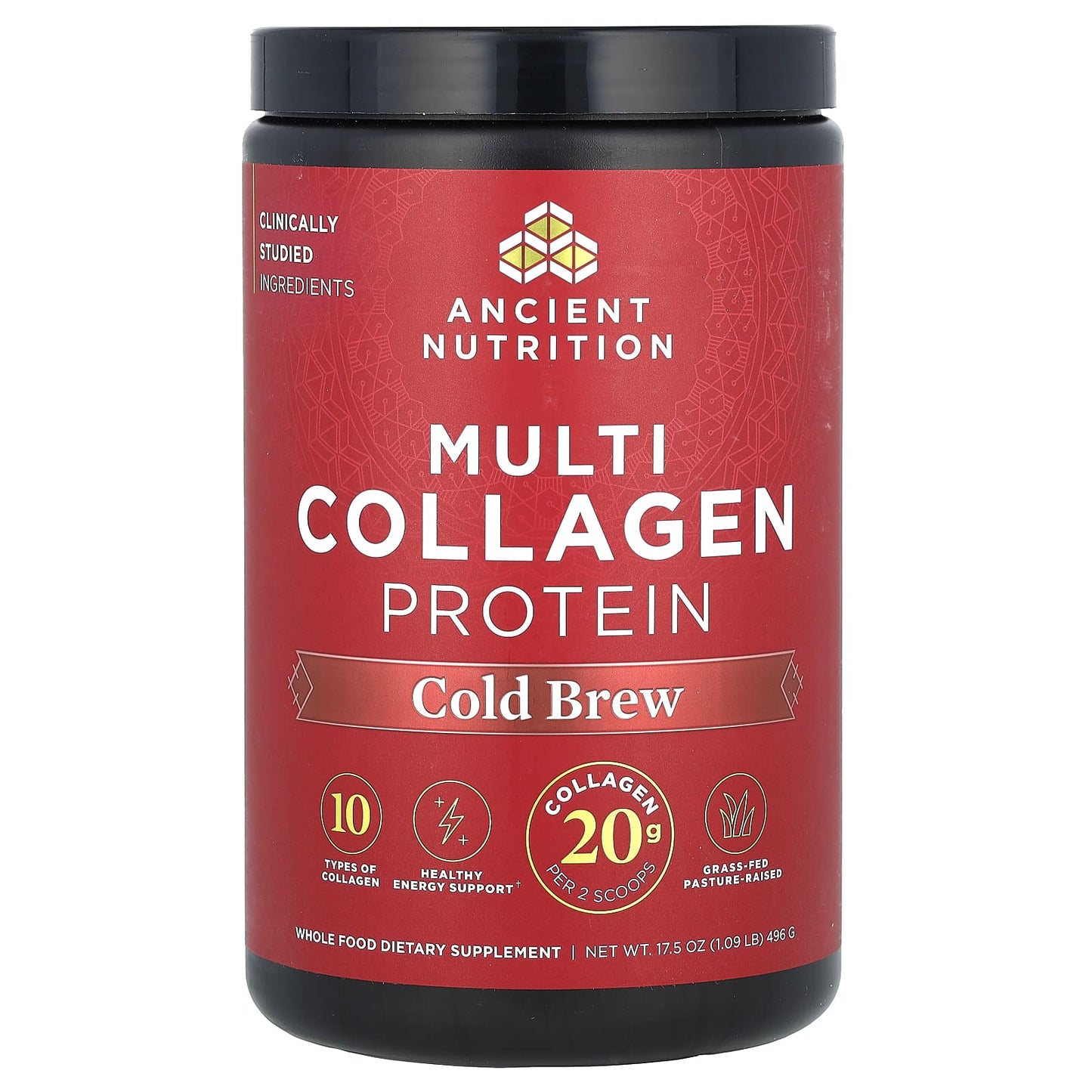 Ancient Nutrition-Multi Collagen Protein-Cold Brew-1.09 lbs (496 g)