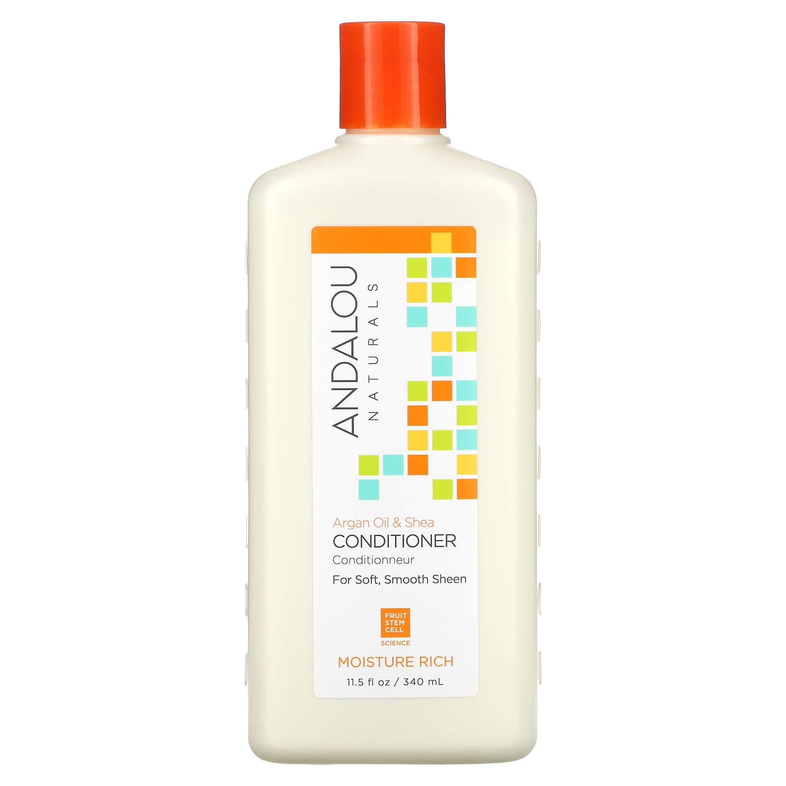 Andalou Naturals-Conditioner-Moisture Rich-For Soft-Smooth Sheen-Argan Oil & Shea-11.5 fl oz (340 ml)