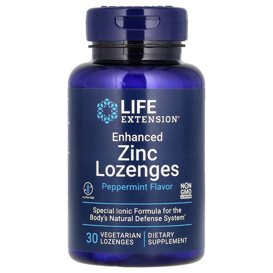 Life Extension-Enhanced Zinc Lozenges-Peppermint-30 Vegetarian Lozenges