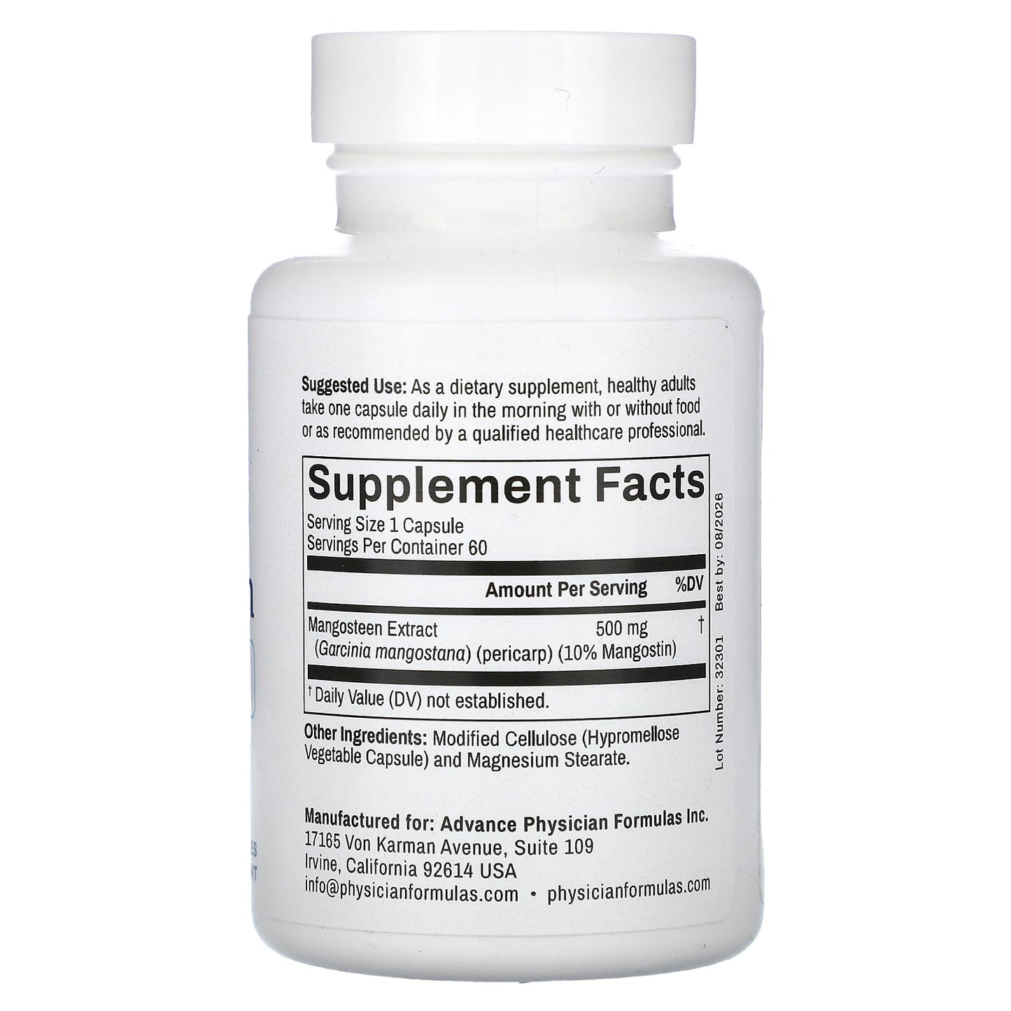 Advance Physician Formulas, Mangosteen, 500 mg, 60 Capsules