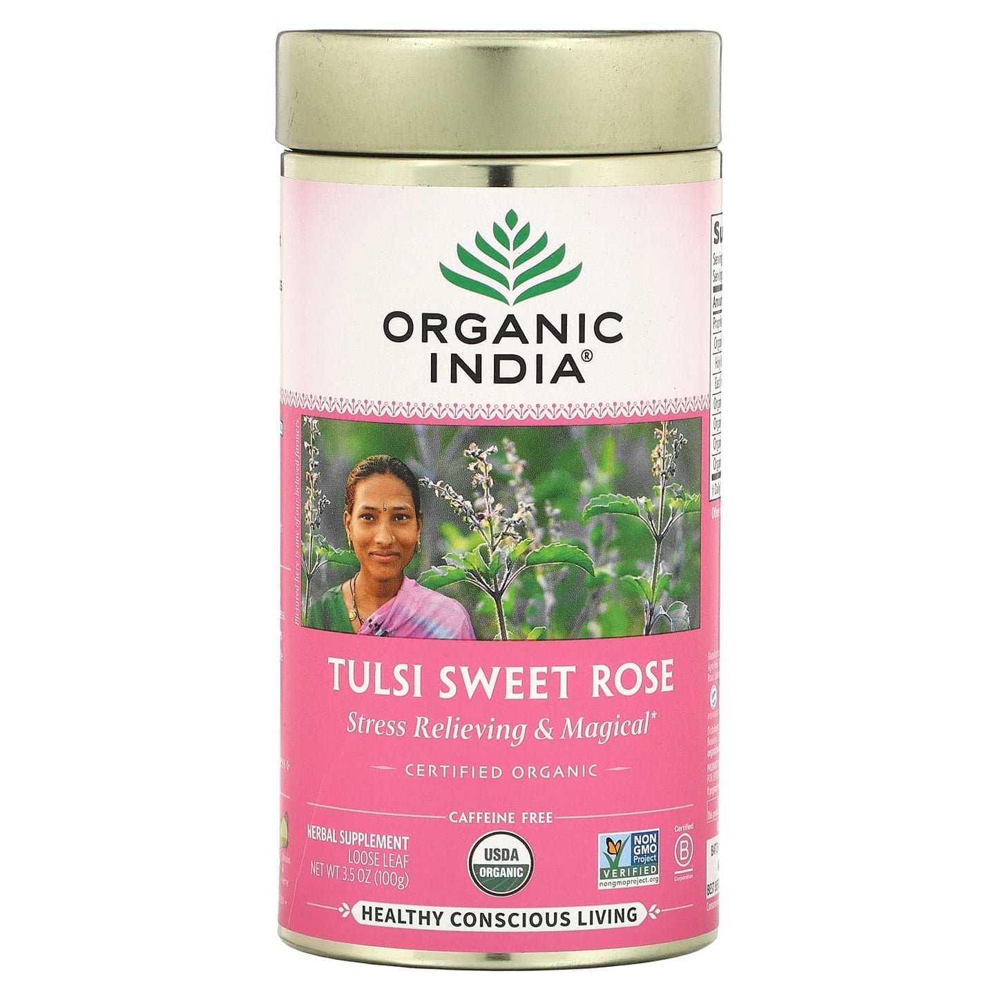 Organic India-Tulsi Sweet Rose-Caffeine-Free-3.5 oz (100 g)