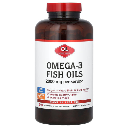 Olympian Labs-Omega-3 Fish Oils-2,000 mg-240 Softgels (1,000 mg per Softgel)