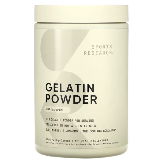 Sports Research-Gelatin Powder-Unflavored-1 lb (454 g)