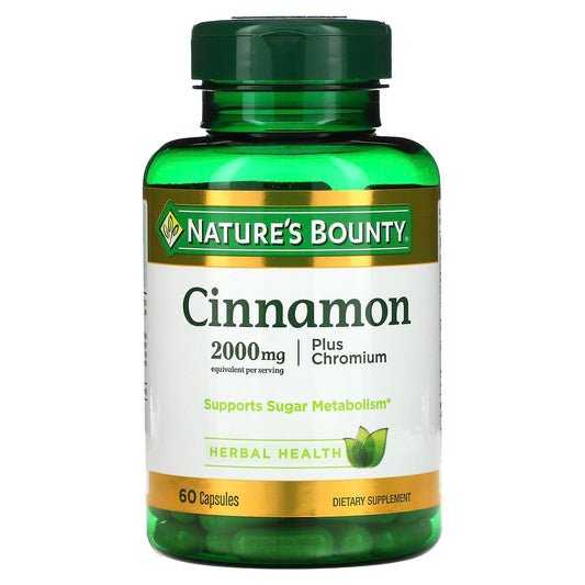 Nature's Bounty-Cinnamon Plus Chromium-2,000 mg-60 Capsules (1,000 mg per Capsule)