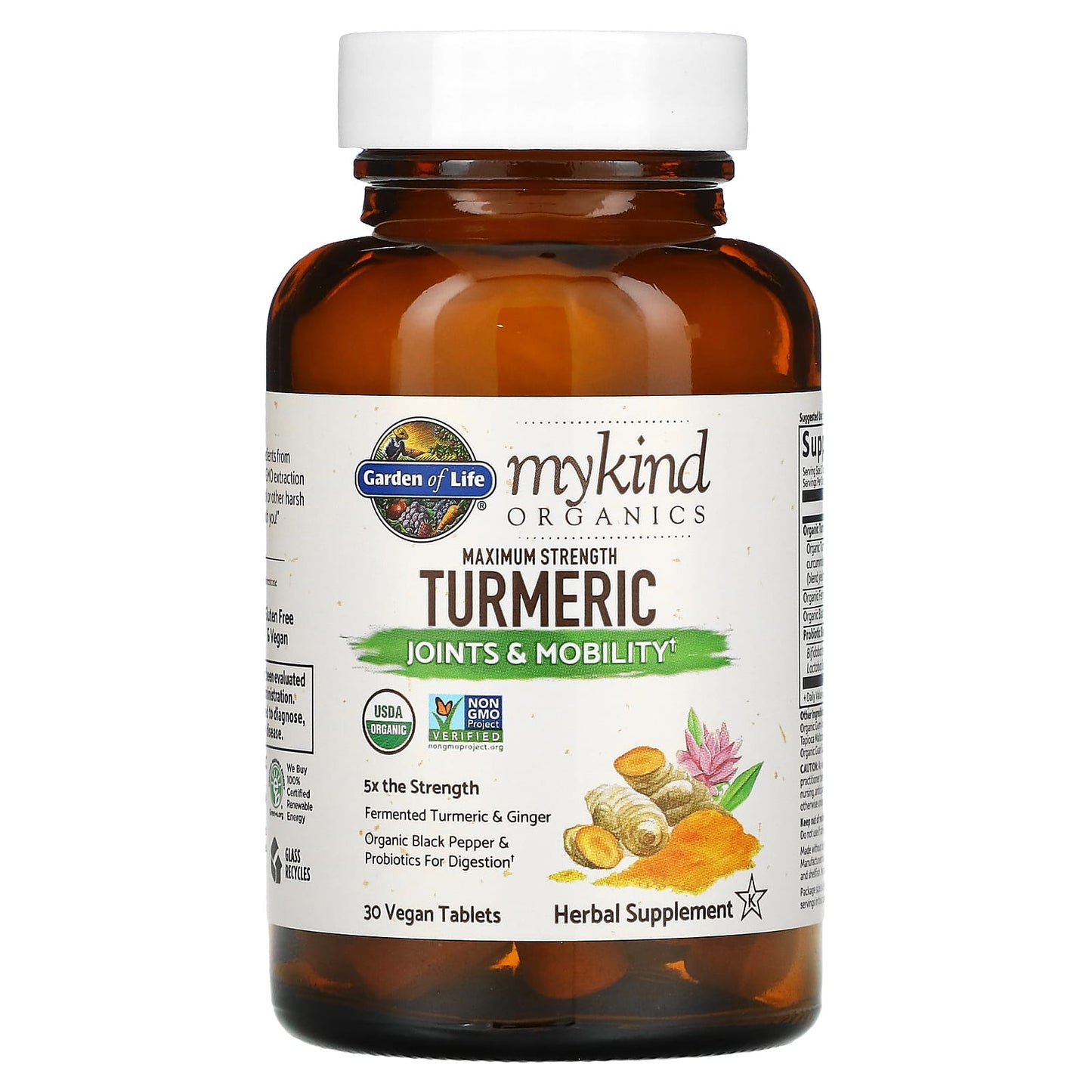 Garden of Life, MyKind Organics, Maximum Strength Turmeric, Joints & Mobility, 30 Vegan Tablets