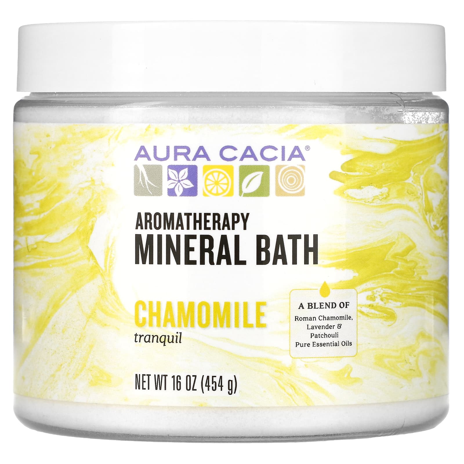 Aura Cacia-Aromatherapy Mineral Bath-Tranquil Chamomile-16 oz (454 g)