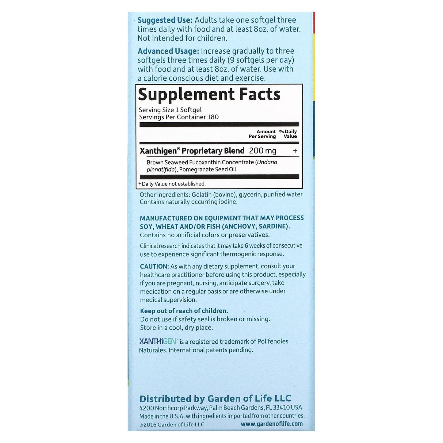 Garden of Life, FucoThin, 180 Softgels