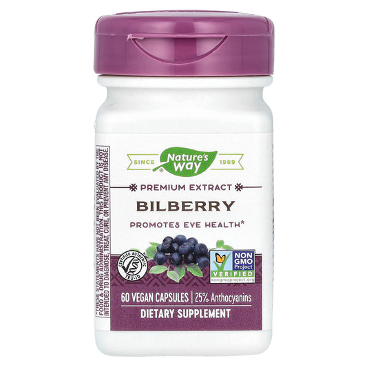 Nature's Way-Premium Extract-Bilberry-60 Vegan Capsules