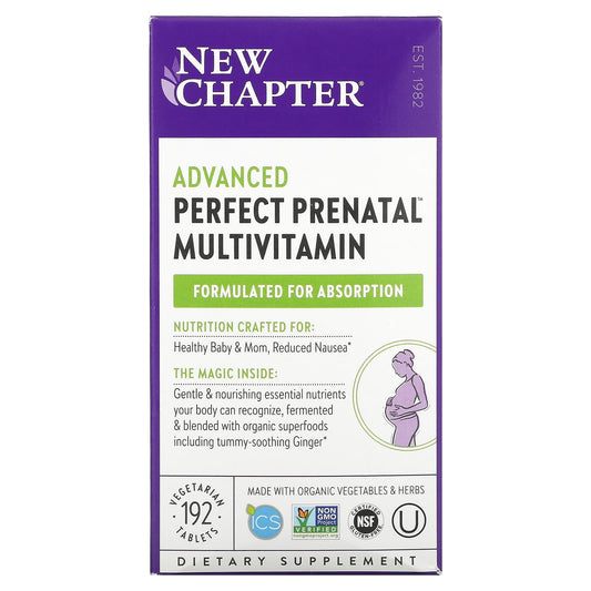 New Chapter-Advanced Perfect Prenatal Multivitamin-192 Vegetarian Tablets