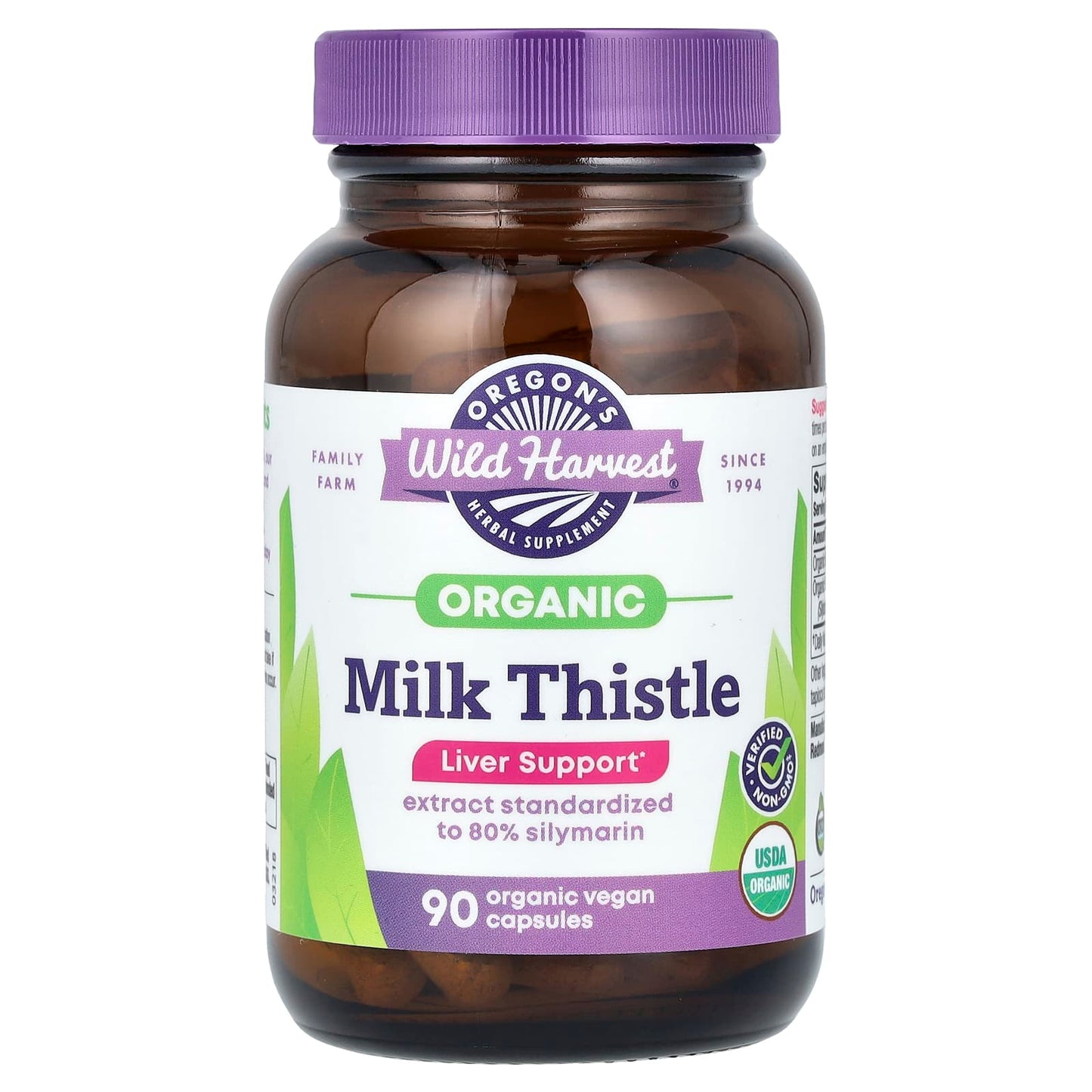 Oregon's Wild Harvest-Organic Milk Thistle-90 Organic Vegan Capsules