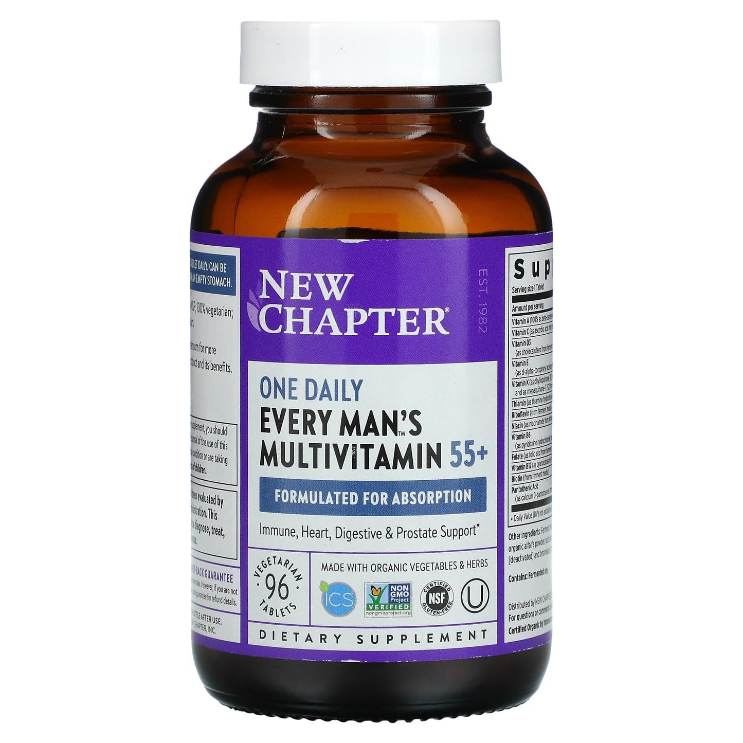 New Chapter, Every Man's One Daily 55+ Multivitamin, 96 Vegetarian Tablets