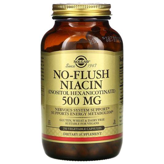 Solgar-No-Flush Niacin-500 mg-250 Vegetable Capsules