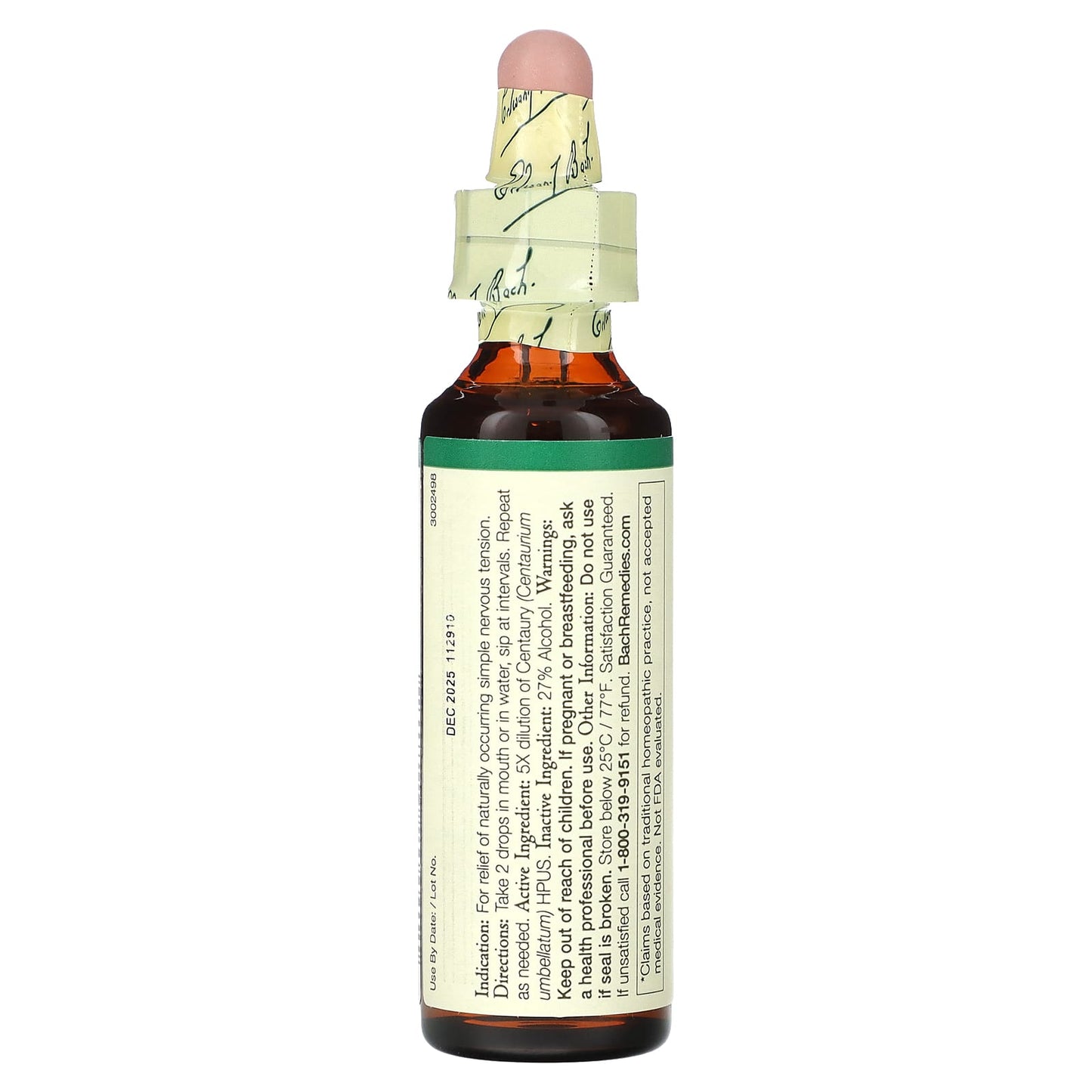 Bach, Original Flower Remedies, Centaury, 0.7 fl oz (20 ml)