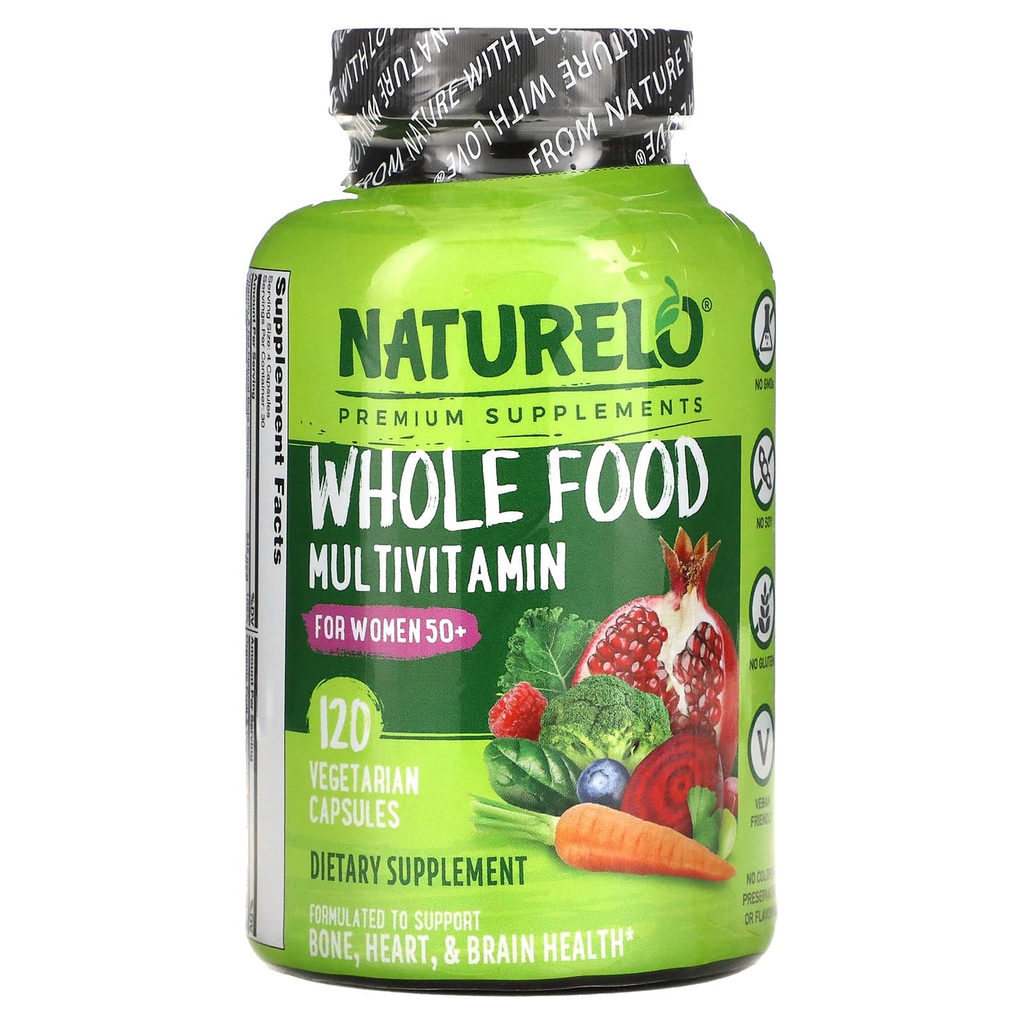 NATURELO-Whole Food Multivitamin for Women 50+-120 Vegetarian Capsules