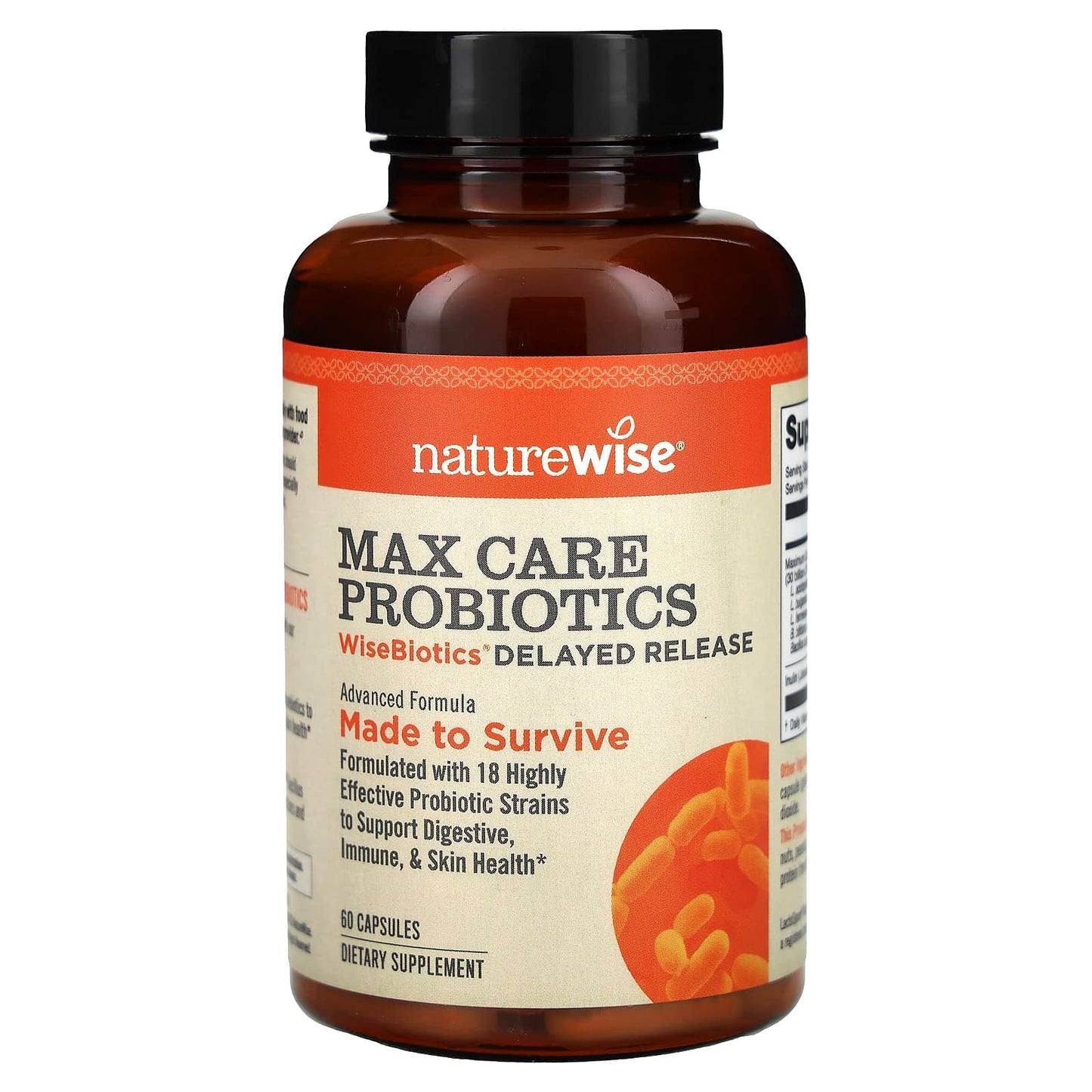 NatureWise-Max Care Probiotics-WiseBiotics Delayed Release-60 Capsules