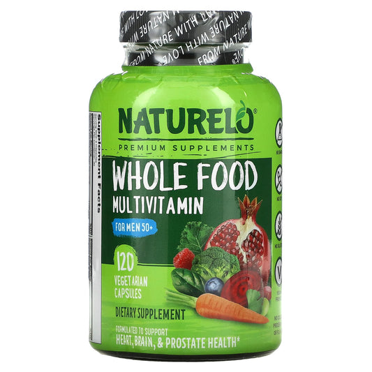 NATURELO-Whole Food Multivitamin for Men 50+-120 Vegetarian Capsules