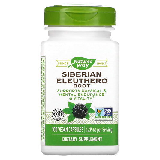 Nature's Way-Siberian Eleuthero Root-1,275 mg-100 Vegan Capsules (425 mg per Capsule )