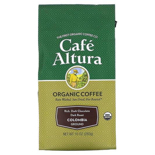 Cafe Altura-Organic Coffee-Colombia-Ground-Dark Roast-10 oz (283 g)